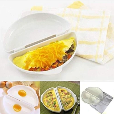 Image of Wudaizhi Useful Two Eggs Microwave Omelet Cooker Pan Microweavable Omelette Home Kitchen