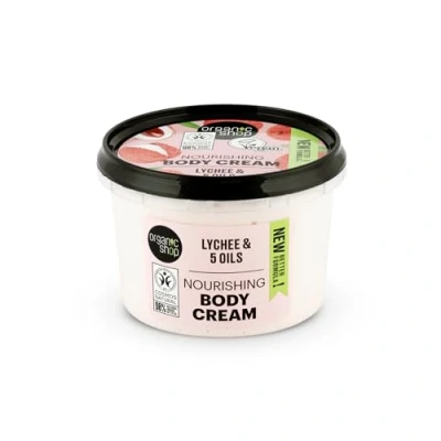 Image of Organic Shop Pink Lychee and 5 Oils Body Cream, 250 ml