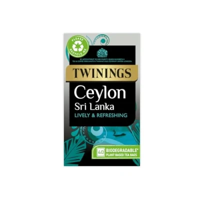 Image of Twinings Ceylon Tea Lively, Crisp &amp; Refreshing Black Sri Lankan Blend 40 Biodegradable Bags