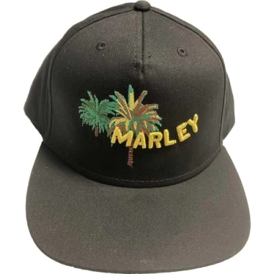 Image of Bob Marley Adjustable Beach Palm Tree Cap for Adults Unisex, Black/White, One size