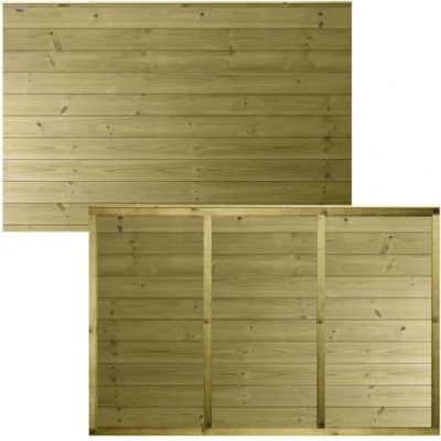 Image of Premier Garden Supplies ULTIMATE Tongue &amp; Groove Fence Panel Width: 6ft (183cm) x Height: 4ft (120cm) Horizontal Smooth Planed T&amp;G Fully Framed Strong Boundary Fencing Panels with Capping