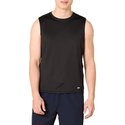 Image of Amazon Essentials Men&#039;s Tech Stretch Muscle Shirt, Black, XXL
