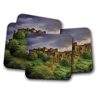 Image of 4 Set Edinburgh Castle Coaster Scotland UK Scottish Travel #8906