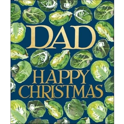 Image of Woodmansterne Dad Christmas Card Emma Bridgewater Brussels Sprouts Print with Foil Details Eco Friendly and Recyclable