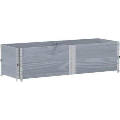 Image of vidaXL Pallet Collars 2 pcs Grey 150x50 cm Solid Wood Pine