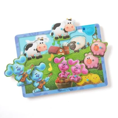 Image of Melissa &amp; Doug Blue&#039;s Clues You, Wooden Sound Puzzle Musical Farm