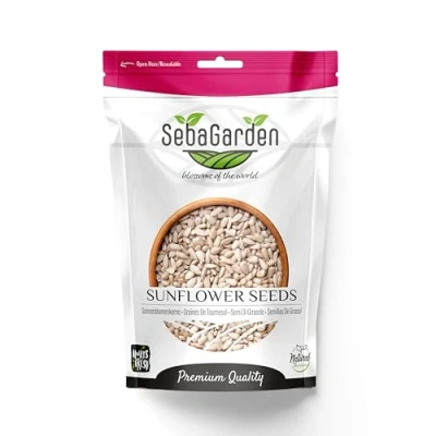 Image of Seba Garden Hulled Sunflower Seeds, 1kg (2.2 lb), Grade A Raw, Unsalted, Gluten Free, Keto Friendly, Source of Protein, High Fiber Content, Iron, Non GMO