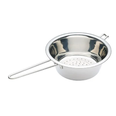 Image of KitchenCraft KCLHCOL20 Long Handle Colander, Stainless Steel, 20 cm, Silver