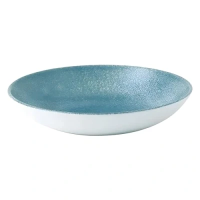Image of 12x Churchill Raku Topaz Blue Evolve Coupe Bowl 7.25&quot;