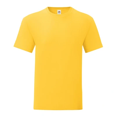 Image of Fruit of the Loom Mens Iconic Premium Ringspun Cotton T Shirt (Sunflower) Yellow Size X Large
