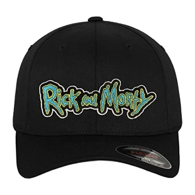 Image of Rick and Morty Officially Licensed Flexfit Cap (Black), Large/X Large