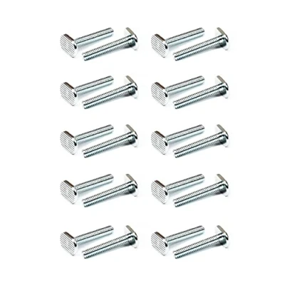 Image of POWERTEC 5/16&quot; 18 T Track Bolts 20 Pack for Track, 1 1/2 Inch Long Slot Universal Accessories Woodworking Jigs and Fixtures (QTB1007)