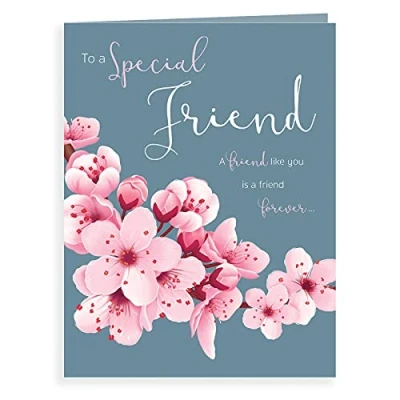 Image of Piccadilly Greetings Luxury Beautiful Contemporary Special Friend Birthday Card 8 x 6 inches Koko Designs, K70021,pinkredblue
