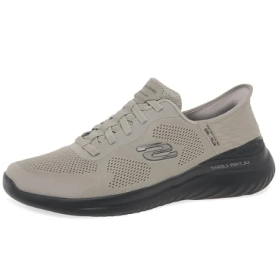Image of Skechers Men&#039;s Bounder 2.0 EMERGED, Taupe Mesh/Synthetic/Black Trim, 7 UK