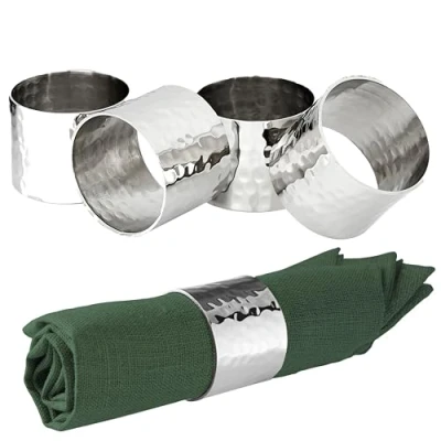 Image of Premier Housewares Napkin Rings, Silver, One Size