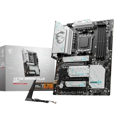 Image of MSI X670E GAMING PLUS WIFI Motherboard, ATX Supports AMD Ryzen 9000 / 8000 7000 Series Processors, AM5 80A SPS VRM, DDR5 Memory Boost 7800+ MHz/OC, PCIe 5.0 x16, M.2 Gen5, Wi Fi 6E