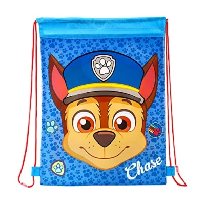Image of Zawadi Paw Patrol Kids Drawstring PE Swimming Football Sports Travel Gym School Bag Lightweight, Multicolour, 44 x 33 (11055 9581)