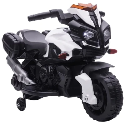 Image of HOMCOM Kids Electric Motorbike 6V Ride on Motorcycle Vehicle w/Lights Horn Sounds for 1.5 4 Years Old White