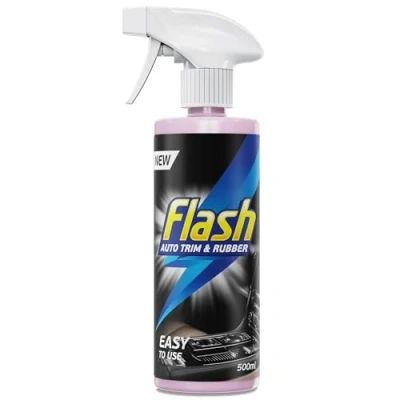 Image of Flash Car Care Automotive Trim &amp; Rubber Restorer 500ml Easy To Use Cleaner, Powerful Spray Formula, Quick and Effective For All Plastic