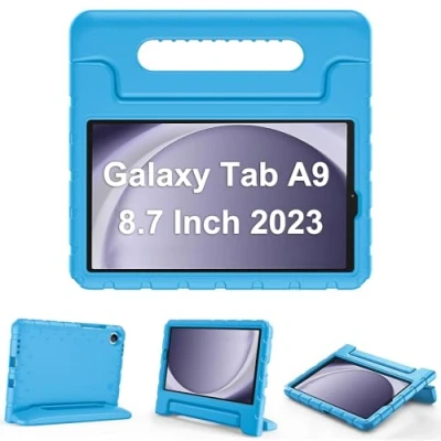 Image of ProCase Kids Case for Galaxy Tab A9 8.7 Inch 2023 SM X110/X115/X117, Shockproof Lightweight Friendly with Convertible Handle Stand Girls Boys Children Toddler Baby Blue