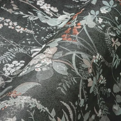 Image of A.S. Création The BOS 388254 Non Woven Wallpaper Jungle 10.05 m x 0.53 Made in Germany Black/Orange