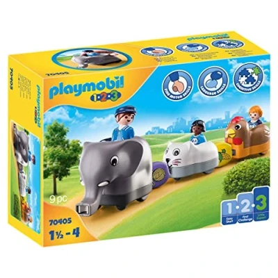 Image of PLAYMOBIL 1.2.3 70405 Animal Train, Children Ages 1.5 4