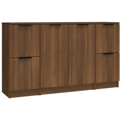 Image of Sideboards 3 pcs Brown Oak Engineered Wood Vidaxl