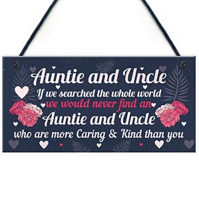 Image of RED OCEAN Novelty Auntie And Uncle Gifts For Birthday From Niece Nephew Family Keepsake Plaque