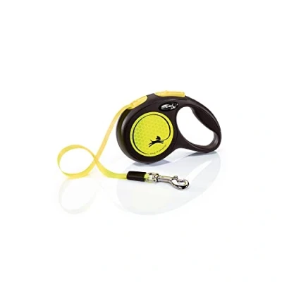 Image of Flexi New Neon Cord Yellow Extra Small 3m Retractable Dog Leash/Lead for dogs up to 8kgs/18lbs