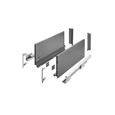Image of GTV Axis Pro Drawer Runners, Runners with Full Extension, Anthracite, Load Capacity up to 40 kg, Push Open Systems, Free Access, Width: 350 mm, Height: 200 mm