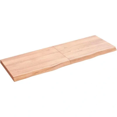 Image of vidaXL Bathroom Countertop Light Brown 120x40x(2 4)cm Treated Solid Wood