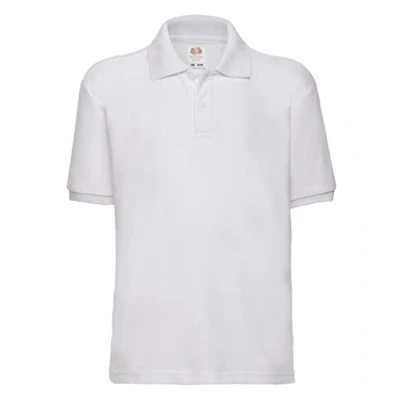 Image of Fruit of the Loom Boys&#039; Polo Shirt white Bianco 14 Years