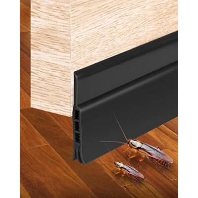 Image of E SMARTER Draught Excluder for Bottom of Door, Draft Doors, Strong Adhesive Door Stopper, Soundproof Excluder, 39 Inch Seal Strip, Black