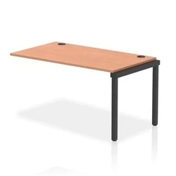 Image of Impulse Bench Single Row Ext Kit 1400 Black Frame Desk Beech