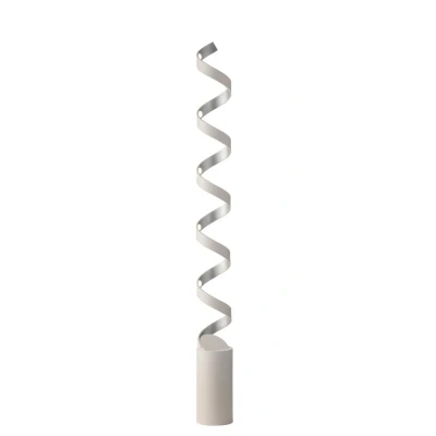 Image of Helix Integrated LED Swirl Effect Floor Lamp, White, Silver, 4000K