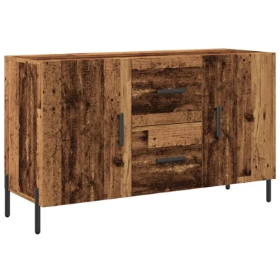 Image of vidaXL sideboard cupboard cabinet highboard durable old wood engineered construction with metal feet, practical handles, 100x36x60 cm