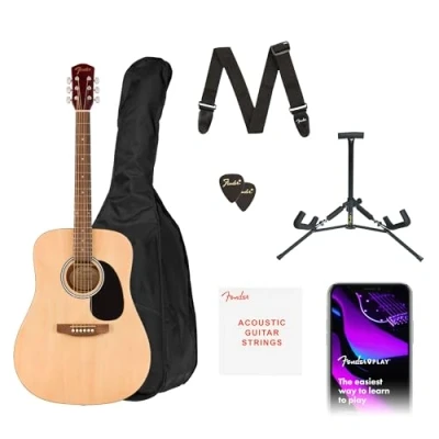 Image of Fender FA 25 Dreadnought Acoustic Guitar Kit, Walnut Fingerboard, Natural