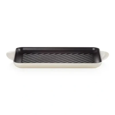 Image of Le Creuset Meringue Cast Iron 32cm Rectangular Grill