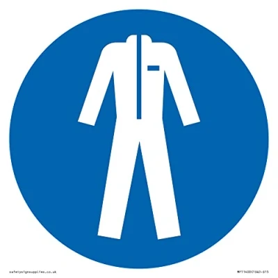 Image of Viking Signs Mandatory: Wear protective clothing Sign 150x150mm S15, Blue/White