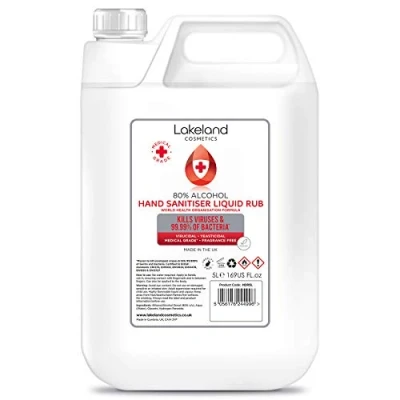 Image of 80% Alcohol Hand Sanitiser Liquid Rub 5L Litre Kills 99% Bacteria, Germs Sanitizer (Single)