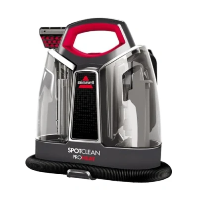 Image of BISSELL SpotClean Portable Carpet Cleaner Lifts Spots and Spills with HeatWave Technology Clean Carpets, Upholstery &amp; Car 36981 Black/ Red