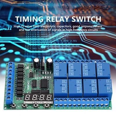 Image of 12V Timer Switch 8CH Infinite Cycle Multifunction DC relay Module ON OFF with LED Display,