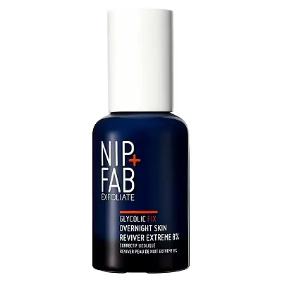 Image of Nip+Fab Glycolic Fix Overnight Skin Reviver Extreme 8%, 45 ml, Face Exfoliant with Lactic Acid and Special Formula to Soften, Hydrate Regenerate