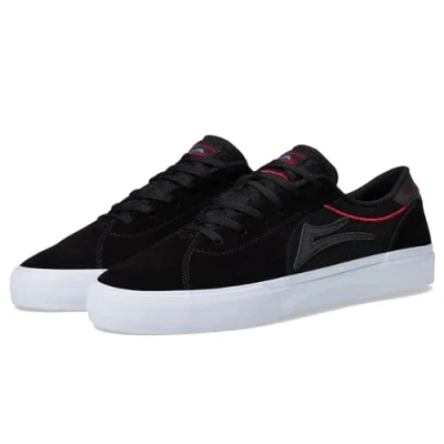 Image of Lakai Flaco II SMU Skate Shoes Pro Model by Stevie Perez, Black/Red Suede, 10 UK