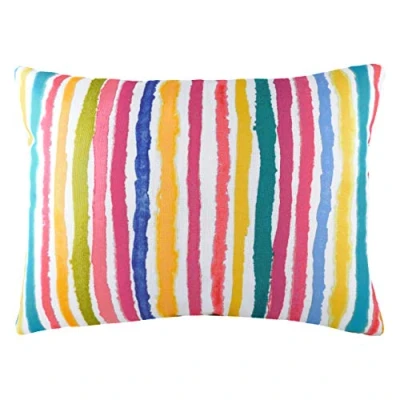 Image of Evans Lichfield Aquarelle Stripe Abstract Feather Filled Cushion Multicolour One Size