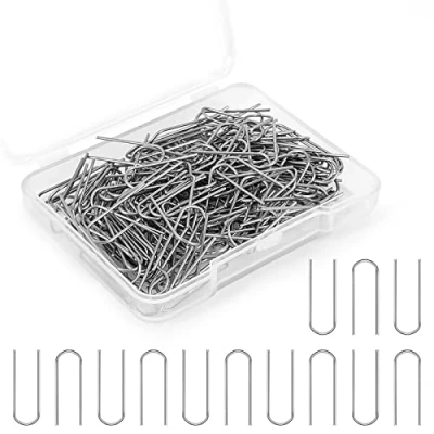 Image of NC 50/100/200 Pieces High Temperature Nichrome Wire Jump Rings, U Hanger Hooks for Pendant, Ceramic Ornaments, Fusing in Glass, 21 Gauge with a Plastic Storage Box