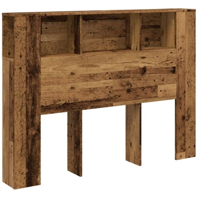 Image of vidaXL Headboard Cabinet Old Wood 140x18.5x102.5 cm Engineered