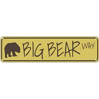 Image of Big Bear Street Sign Vintage Rustic Retro Gift Wall Decor Novelty Man Cave Metal Tin 4x16 Inch