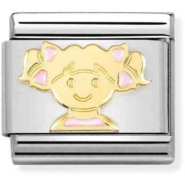 Image of Nomination Gold Pink Girl Charm