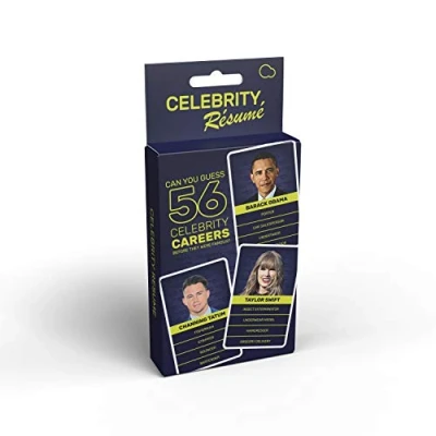 Image of Bubblegum Stuff Celebrity Resume Game US Edition Knowledge Trivia Card Funny Quiz Suitable For Family, Kids, Teenagers &amp; Adults…